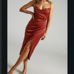 Showpo Rust Slip Dress